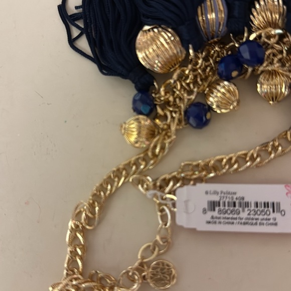 Lilly Pulitzer Navy and Gold Tassel necklace NWT - Picture 7 of 7